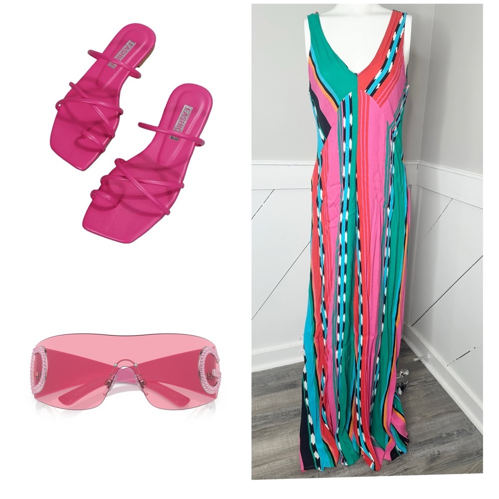 ELLA MOSS BOLD COLORF MAXI DRESS - PRELOVED - SIZE MEDIUM